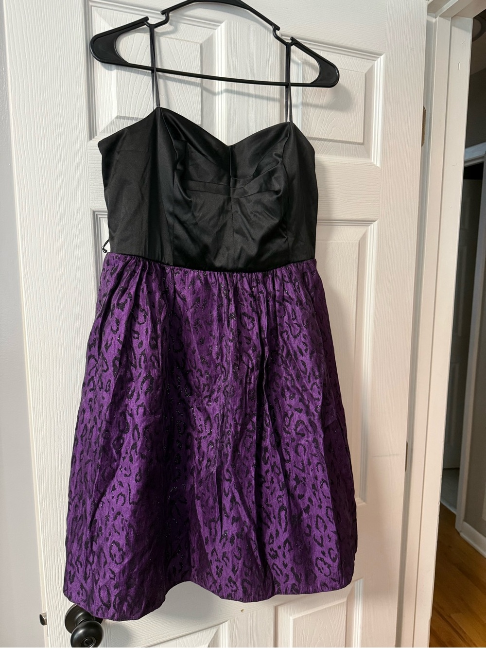 Black and purple leopard dress